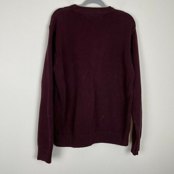 Tommy Hilfiger Maroon Red Pullover Knit Sweater Mens Size XL 100% Cotton - Picture 5 of 5